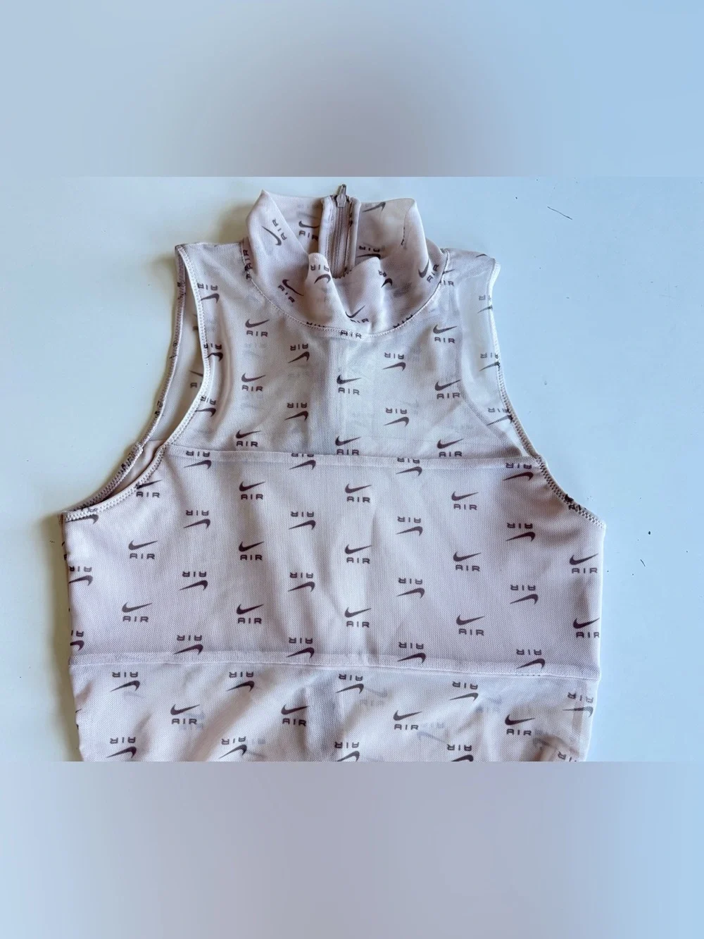 NIKE AIR PRINTED MOCK-NECK BODYSUIT WOMENS SIZE S